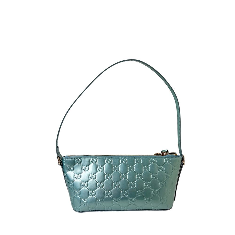 Gucci GG Embossed Shoulder Bag Aqua Green - Picture 5 of 8